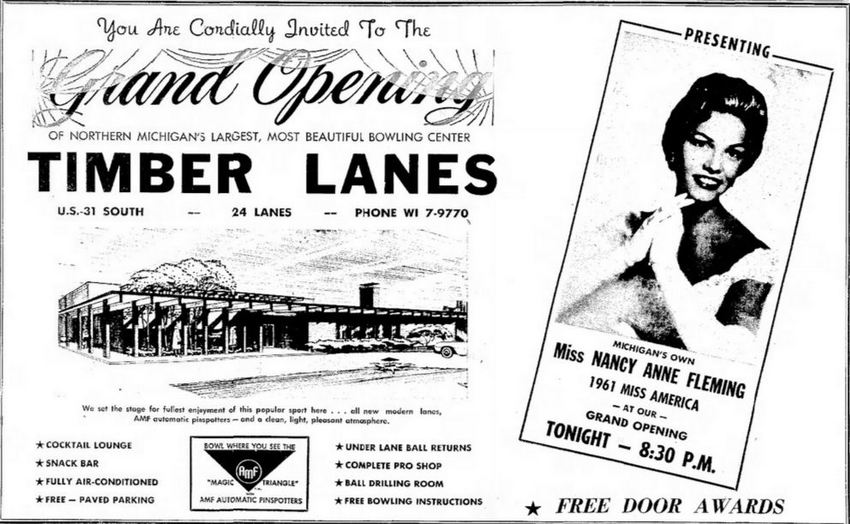 Timber Lanes - Oct 1961 Opening Ad (newer photo)